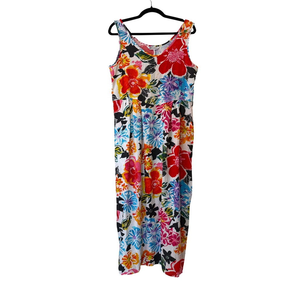 Jams World Epiphany Floral Sleeveless Midi Dress Medium Pockets Maxi